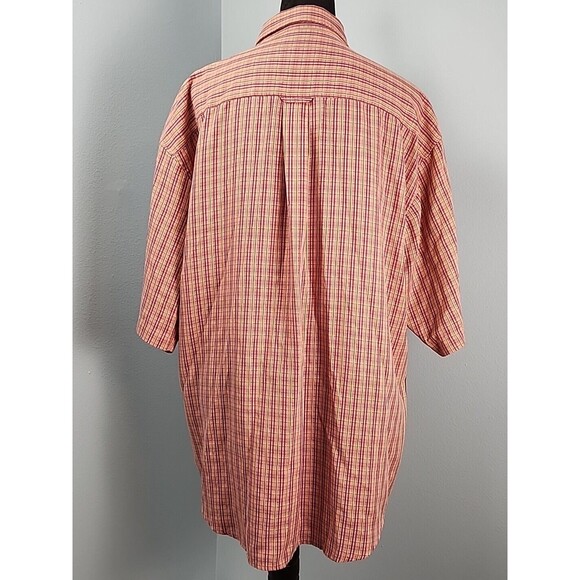 Bugatchi Uomo Mens XL Shirt Plaid Short Sleeve Button Front Pocket Collared - Picture 7 of 11